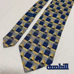 【訳あり】dunhill ダンヒル　ネクタイ　ヨット柄　シルク100%