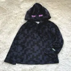 Minecraft〔140〕フリース フード付きパーカー ネイビー キッズ 男子