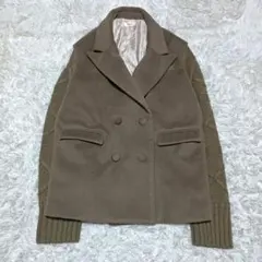 Darich　アームニットメルトンジャケット　肉厚　ダブルブレスト　ベージュ