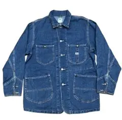 良好 Lee リー ハウスタグ 復刻 加工デニム カバーオール Lサイズ 復刻 ハウスマークタグ Lee リー 91-J デニムカバーオール