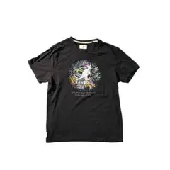 7TSM1【KANGOL】フロントプリントTシャツ　コトン　黒　古着usedのサムネイル