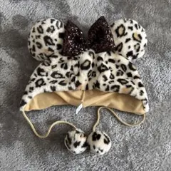 ヒョウ柄 ミッキー耳帽子