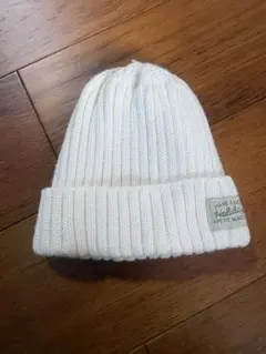 美品‼️ ホワイト ニット帽 ベビー　46〜50cm