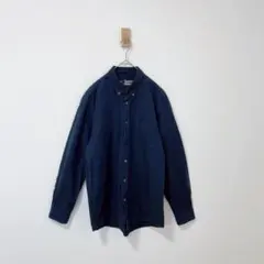 無印良品 オックスボタンダウン シャツ 色ネイビー 紺　L