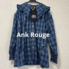 Ank Rouge チェック フリルブラウス リボン付き ハート 地雷系