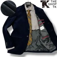 未使用級◎高年式【THE SHOP TK】秋冬▼コーデュロイ ネイビー 総裏地