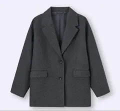 新品 今期★ GU コージーメルトンハーフコート ダークグレー XS