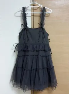 merry jenny チュールドロストミニキャミワンピース グレー　最終値下げ