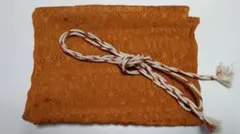 煉瓦色の帯揚げ、帯締めのセット 花8―262