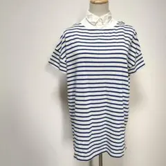 美品☆【アースミュージックアンドエコロジー】つけ襟ボーダーカットソー　631