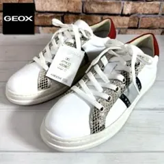 新品 タグ付■GEOX■レザースニーカー✨本革 コンビ 厚底 プラットフォーム