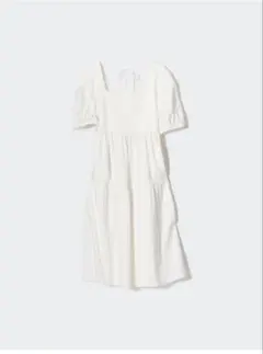 ユニクロ　リネンブレンドシャーリングワンピース　S タグ付き