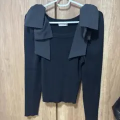 INGNI ブラックリボン長袖ニット