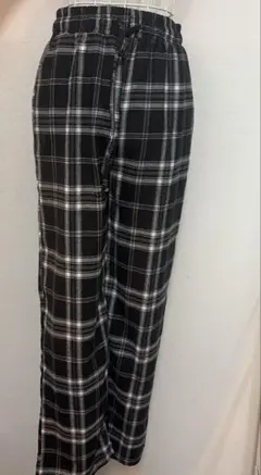 チェック柄 イージーパンツ ワイドパンツ ブラック パンツ ズボン 地雷系