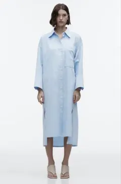 新品　ZARA ポプリンシャツ　ワンピース