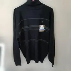 メンズ タートル セーターストライプデザイン