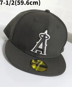 ロサンゼルス・エンゼルス　ウール製59FIFTY　ブラックonブラック　59.6