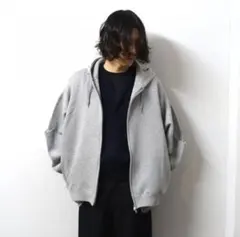 ssstein 25SS ダブルニット ジップフーディー ST.1118 グレーのサムネイル