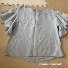 ジャーナルスタンダード　ライトブルー フレアスリーブ　半袖シャツ　リネンレーヨン