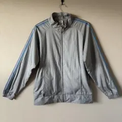 古着 adidas ジャージ上下セット ウィンドブレーカー グレー ブルー