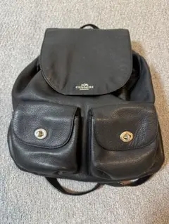 COACH レザー バックパック ブラックのサムネイル