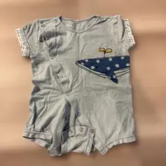 クジラプリントロンパース 80cm