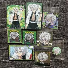 鬼滅の刃　不死川実弥 ステッカー，缶バッチセット
