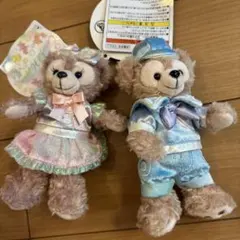 【新品】ダッフィー&シェリーメイ　２０周年　ぬいぐるみバッジ　カラフルハピネス