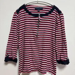 一点限り✨TOMMY HILFIGER 【L】ストライプ 七分袖 Tシャツ