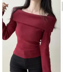 起毛オフショルダートップス　nugu zara h&m musinsa 韓国