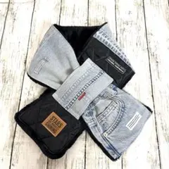 デニムリメイクマフラー　❤️ファー　男前