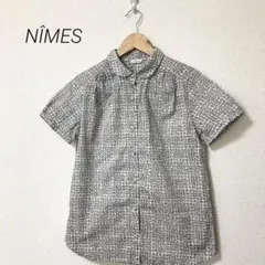 NÎMES ニーム　丸襟　総柄　ブラウス　半袖　日本製のサムネイル