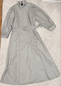 [割引中]ZARA千鳥格子柄長袖ワンピース