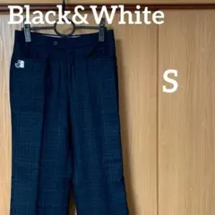 ブラックアンドホワイト　ゴルフ　パンツ　メンズ　S 74 チェック柄