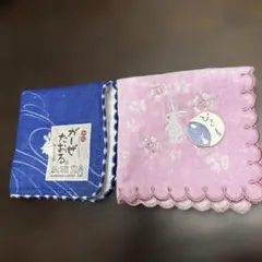 和心 ガーゼ　ぴょん屋ハンカチ2枚セット うさぎ柄