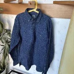 AIGLE 総柄 長袖シャツ ボタンダウン ネイビー XSのサムネイル