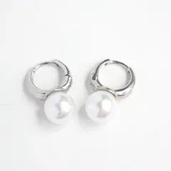 アコヤパール フープピアス シルバーカラー 7.5〜8mm ② - メルカリ
