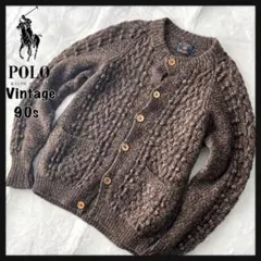 超希少 美品 90s チャプス ラルフローレン ニットカーディガン アランニット