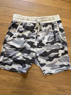 美品 パーリーゲイツ ハーフパンツ 短パン カモフラ 迷彩 白 黒 青 S