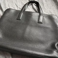 HUGO BOSS レザー シボ A4ビジネスバッグ2層式ブラックのサムネイル