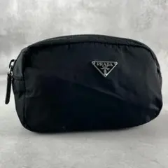 PRADA プラダ ポーチ VELA NERO ナイロン ブラック 三角ロゴ - メルカリ