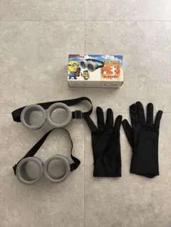 ✓ミニオン 怪盗グルーのミニオン大脱走 グラスセット めがね ゴーグル 手袋