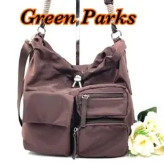 【美品】Green Parks （グリーンパークス）ショルダーバッグブラウンのサムネイル