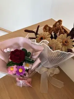 2 セット フェルト製カラフルブーケ