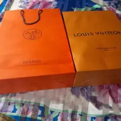 LOUIS VUITTON & HERMES ショップ袋 (2点セット)