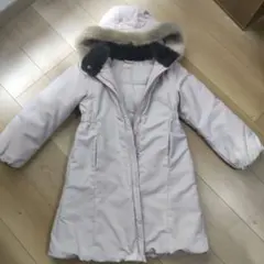 ピンク ファー付きフード　140