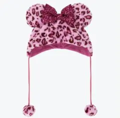ディズニー ファンキャップ ヒョウ柄 フリー ミニー ピンク
