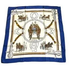 エルメス EQUIPAGES スカーフ 希少】エルメス スカーフ カレ90 EQUIPAGES 馬車＆従者柄 - メルカリ