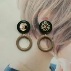 アンティーク アシンメトリー ピアス イヤリング