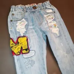 BREEZEミッキー ダメージデニム 110cm